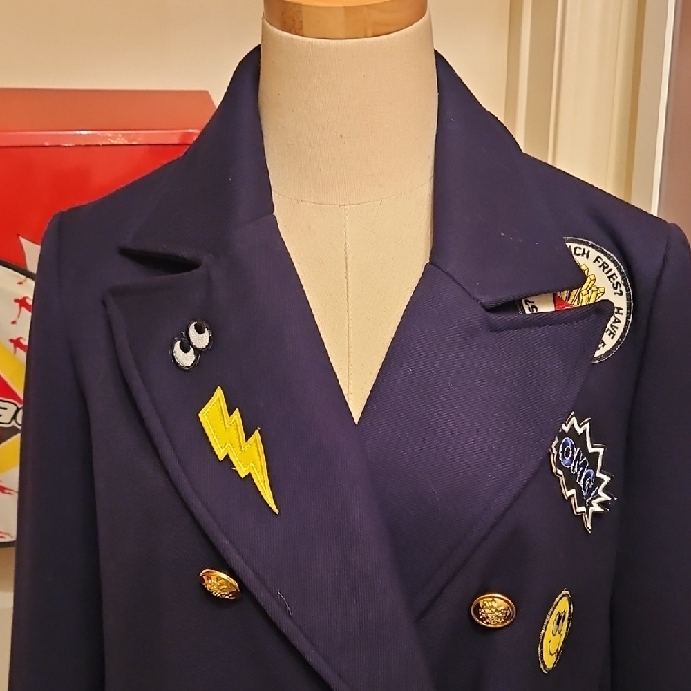 Forever 21 Premium Label Dark Blue Military-Inspired Coat - Picture 2 of 10